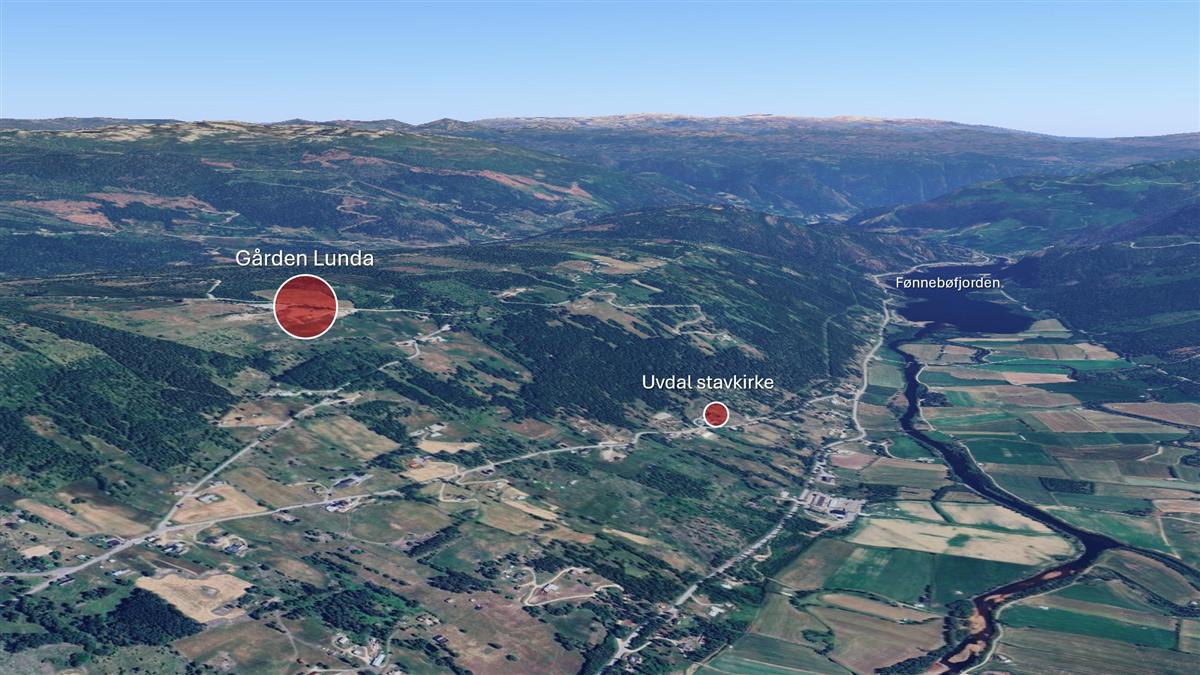 Kart gammelt hus i Numedal - Klikk for stort bilde
